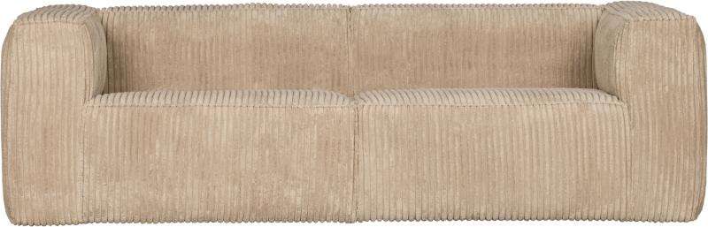 Bean     -personers Sofa Med Fløjl  Lysebrun  H73x96x246