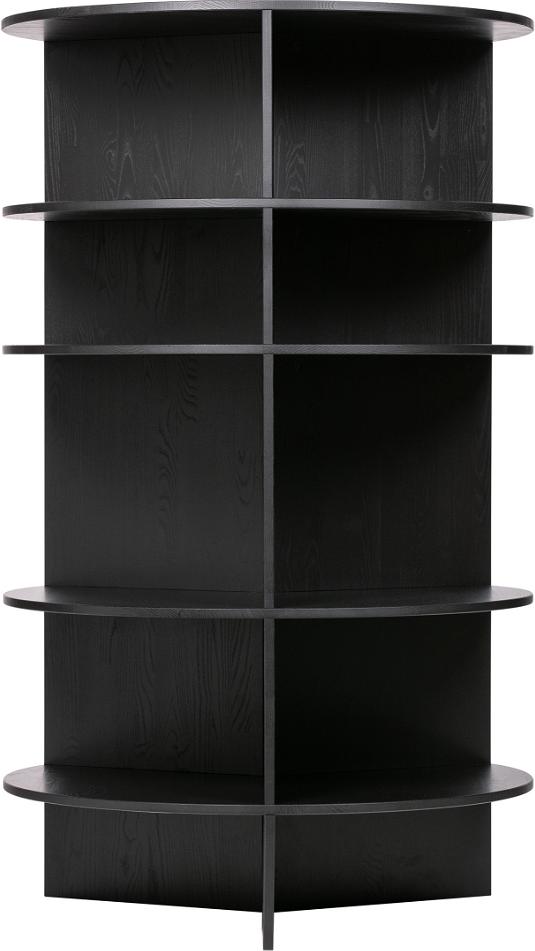 Trian Sort Bogreol i Ask - H168x100x100 cm