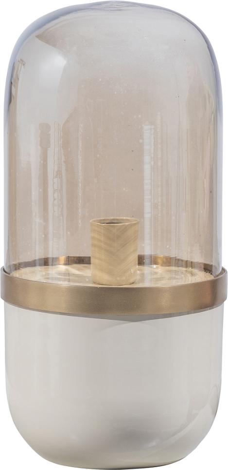 Flora Bordlampe i Grå Metal og Glas – Stilfuld Belysning
