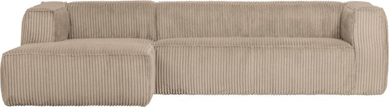 Bean  Hjørnesofa Venstrevendt  Lysebrun  H73x175x305    Fløjl