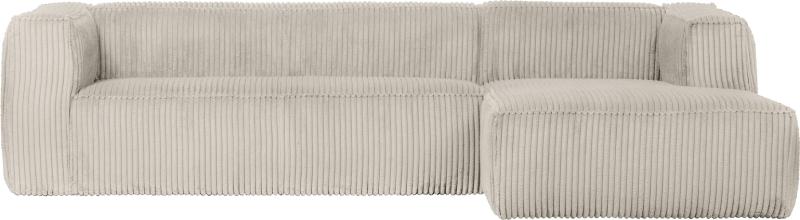 Bean  Hjørnesofa Højrevendt  Lys Natur  H73x175x305    Fløjl