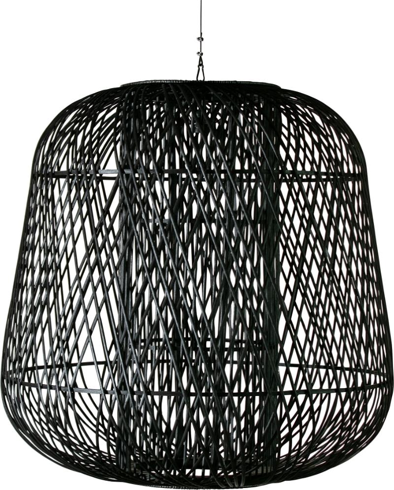 Moza  Pendel Lampe  Sort  H100x100x100    Bambus