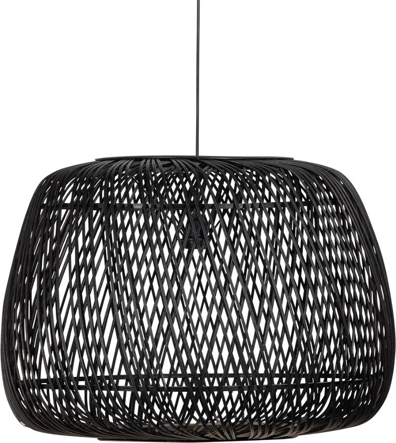 Moza Pendel Lampe Sort H50x70x70 Bambus