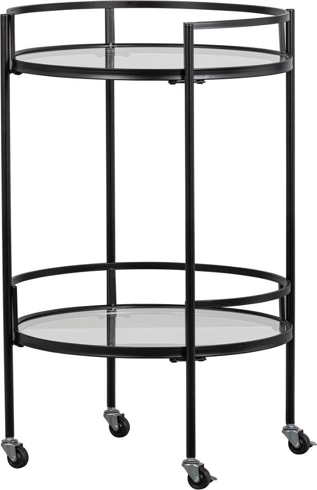 Zora Trolley i Sort - Elegant Metal & Glas Rullebord