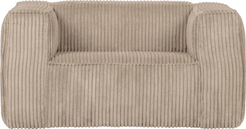 Bean  Loungestol Med Ribbet Stof  Lysebrun  H74x98x146