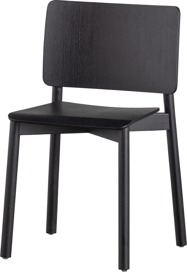 Karel Spisebordsstol i Sort Ask - Minimalistisk Design
