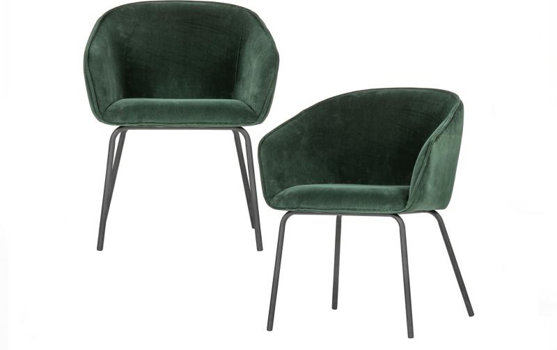 Sien Spisebordsstol i Mørkegrøn Fløjl - Elegant Design!