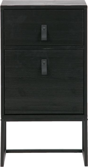 Zola  Sengebord Med   Skuffer  Sort  H74x35x40    Metal  Træ