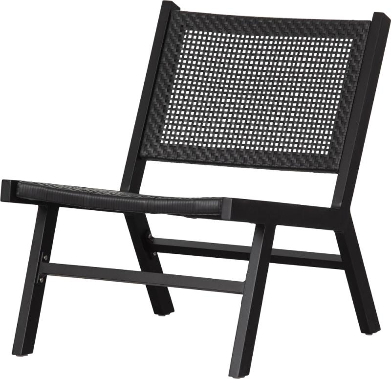 Elegant Puk Loungestol i Sort Aluminium til Afslapning