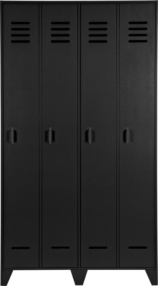 Stijn Locker i Sort - Minimalistisk Fyrretræ Design