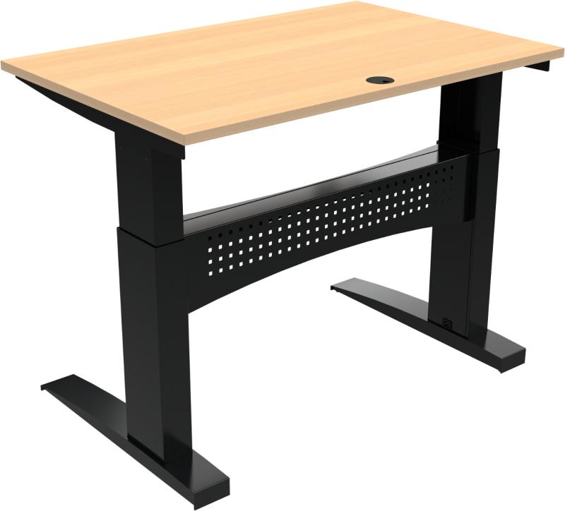 Flexdesk To-bens Hæve-Sænkebord i Natur Sort - Elegant Design