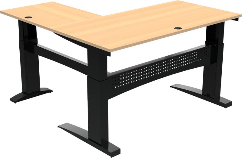Flexdesk Tre-bens Hæve-/Sænkebord i Natur Sort Design