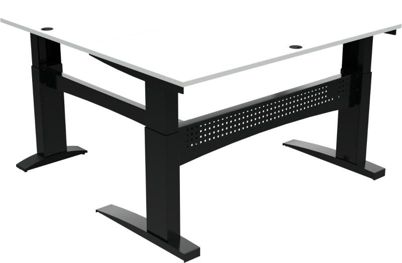 Flexdesk Tre-bens Hæve-/Sænkebord i Hvid og Sort