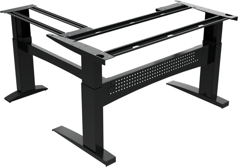 Flexdesk Hæve-/Sænkestel i Sort Metal - Elegant og Funktionelt