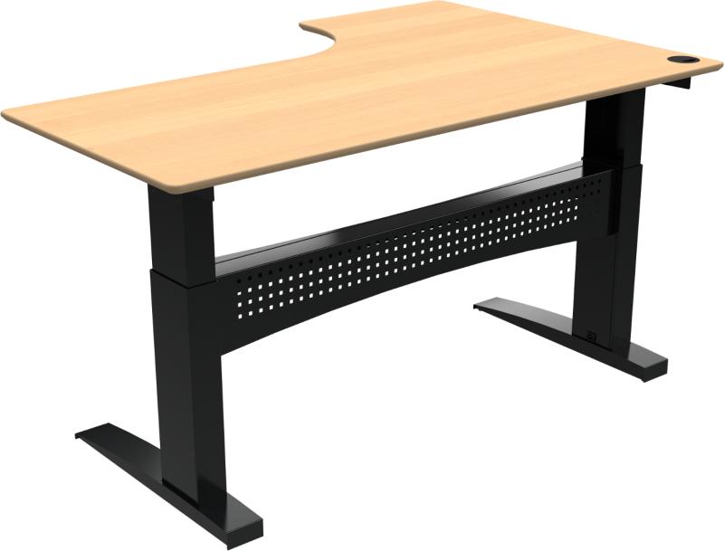 Flexdesk L-form Hæve-/Sænkebord - Venstrevendt i Bøg