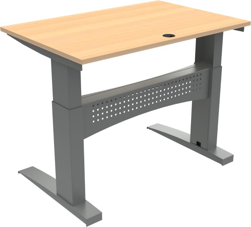 Flexdesk   -bens Hæve- Sænkebord  Firkantet  Natur Sølv  H122x120x80    Bøg