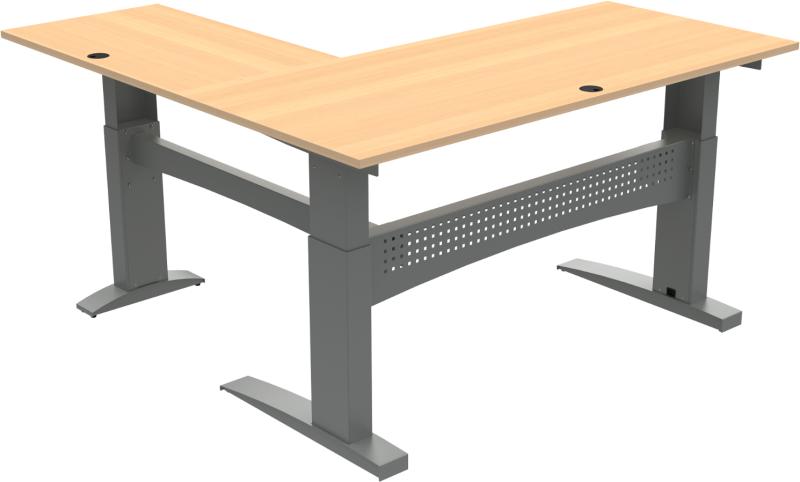 Flexdesk Tre-bens Hæve-/Sænkebord i Natur Sølv