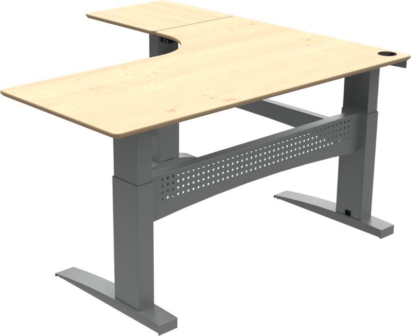 Flexdesk Tre-bens Hæve-Sænkebord L-form - Venstrevendt