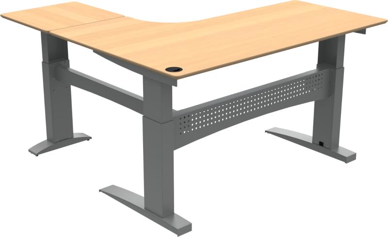 Flexdesk Tre-bens Hæve-/Sænkebord i Natur Sølv - Black Friday!