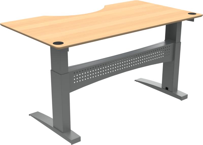 Flexdesk To-bens Hæve-/Sænkebord i Bøg og Sølv