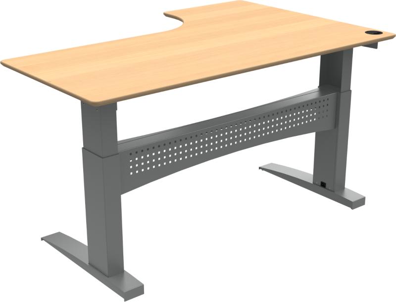 Flexdesk To-bens Hæve-/Sænkebord - L-form Venstrevendt