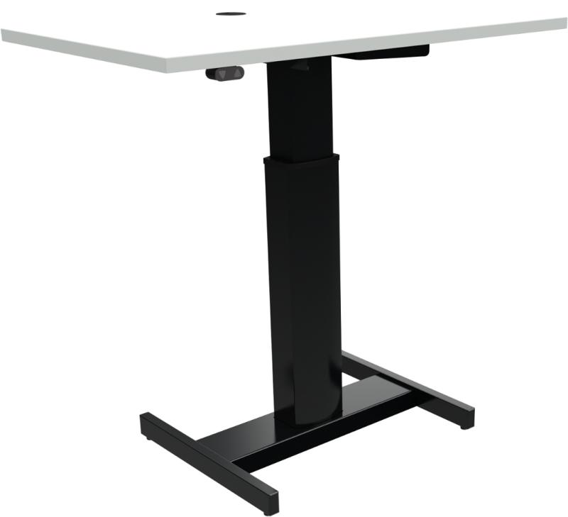 Fluidform  Enkeltben Hæve- Sænkebord  Firkantet  Hvid Sort  H120x100x60    Mfc