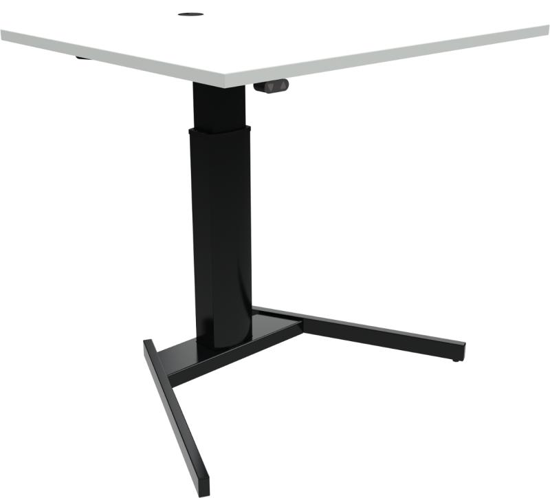 Optiheight  Enkeltben Hæve- Sænkebord  Firkantet  Hvid Sort  H120x100x80    Mfc