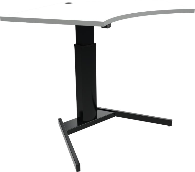 Optiheight Hæve- og Sænkebord - Femkantet, Hvid/Sort