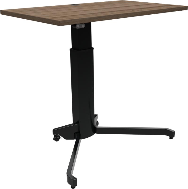 Aerotable  Enkeltben Hæve- Sænkebord  Firkantet  Mørk Natur Sort  H120x100x60    Valnød