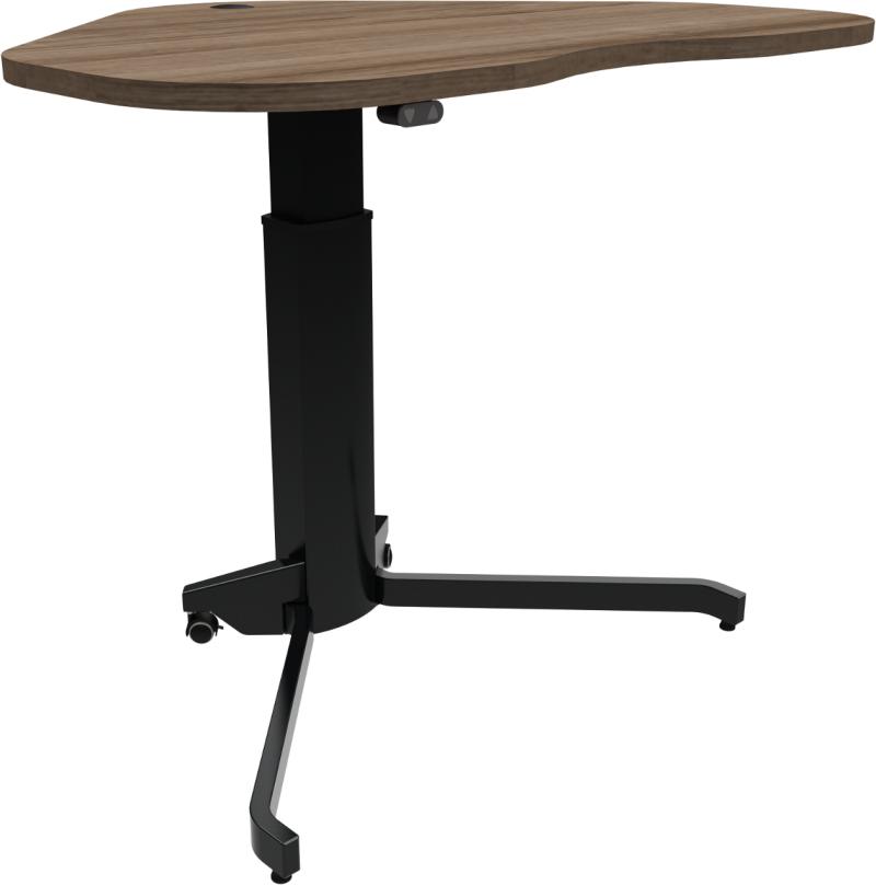 Aerotable  Enkeltben Hæve- Sænkebord  Hjerteformet  Mørk Natur Sort  H120x117x90    Valnød
