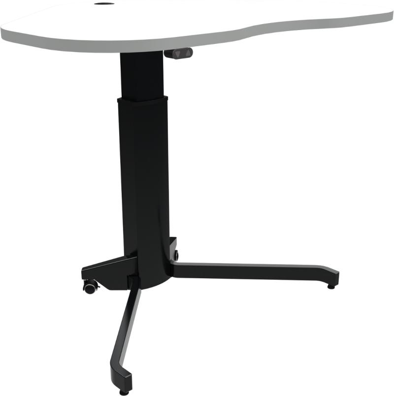 Aerotable  Enkeltben Hæve- Sænkebord  Hjerteformet  Hvid Sort  H120x117x90    Mfc