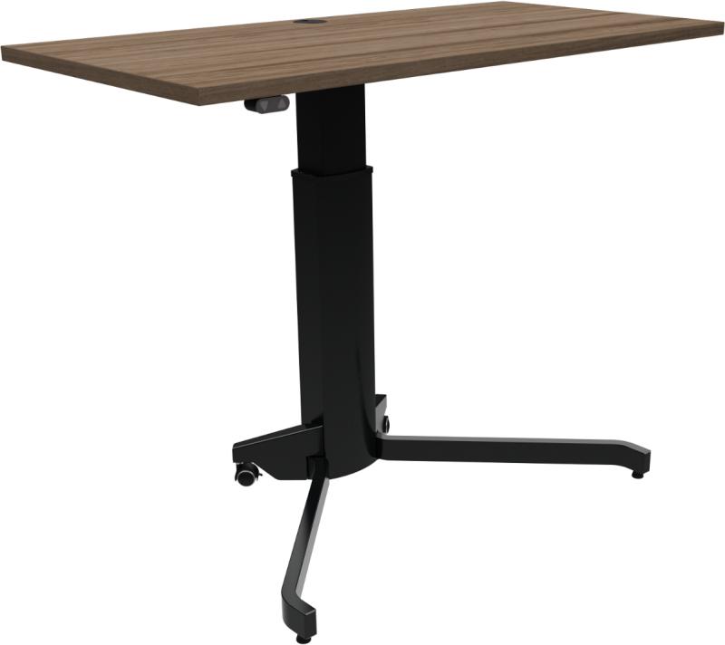 Mørk Valnød Hæve-Sænkebord med Enkeltben - Elegant Design