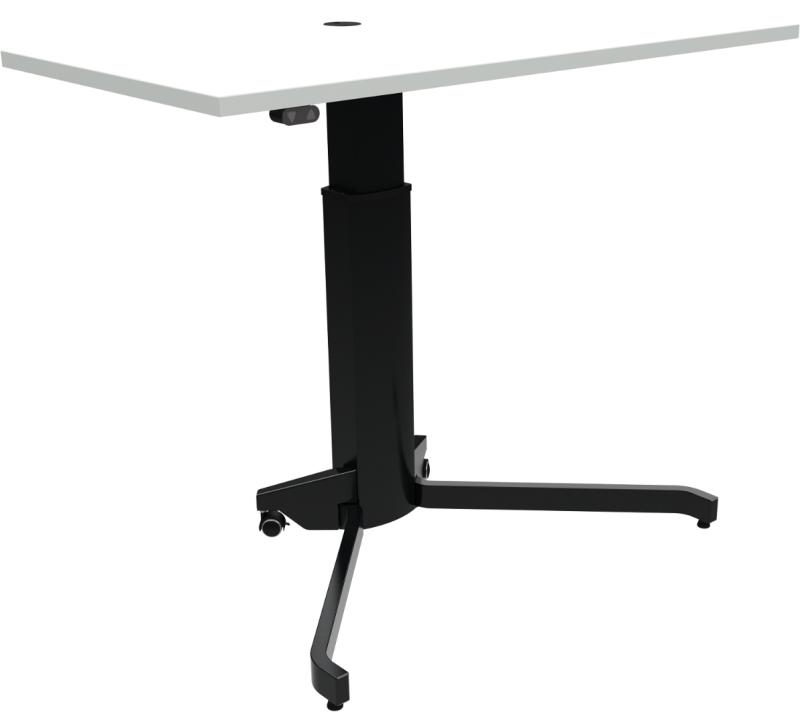 Aerotable  Enkeltben Hæve- Sænkebord  Firkantet  Hvid Sort  H120x120x60    Mfc