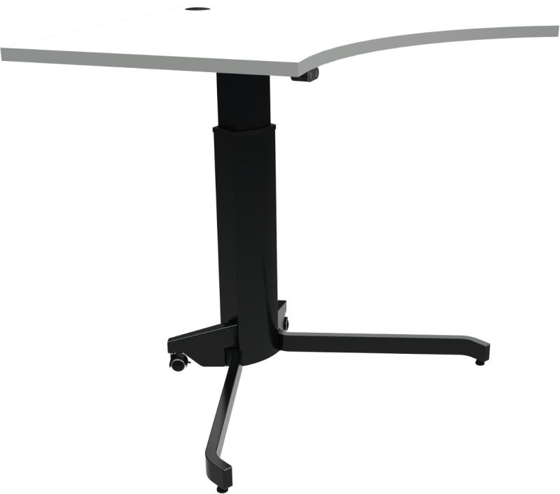 Aerotable  Enkeltben Hæve- Sænkebord  Femkantet  Hvid Sort  H120x138x92    Mfc
