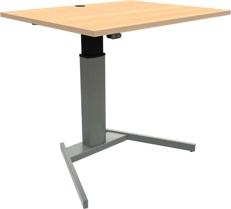 Flexiposture  Enkeltben Hæve- Sænkebord  Firkantet  Natur Sølv  H120x100x80    Bøg