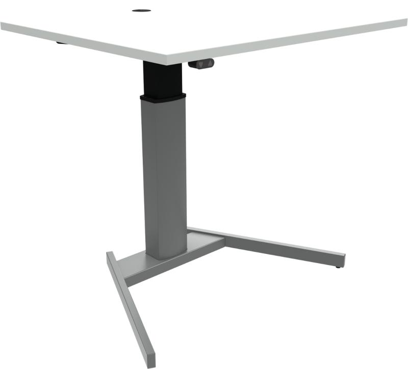 Flexiposture  Enkeltben Hæve- Sænkebord  Firkantet  Hvid Sølv  H120x100x80    Mfc