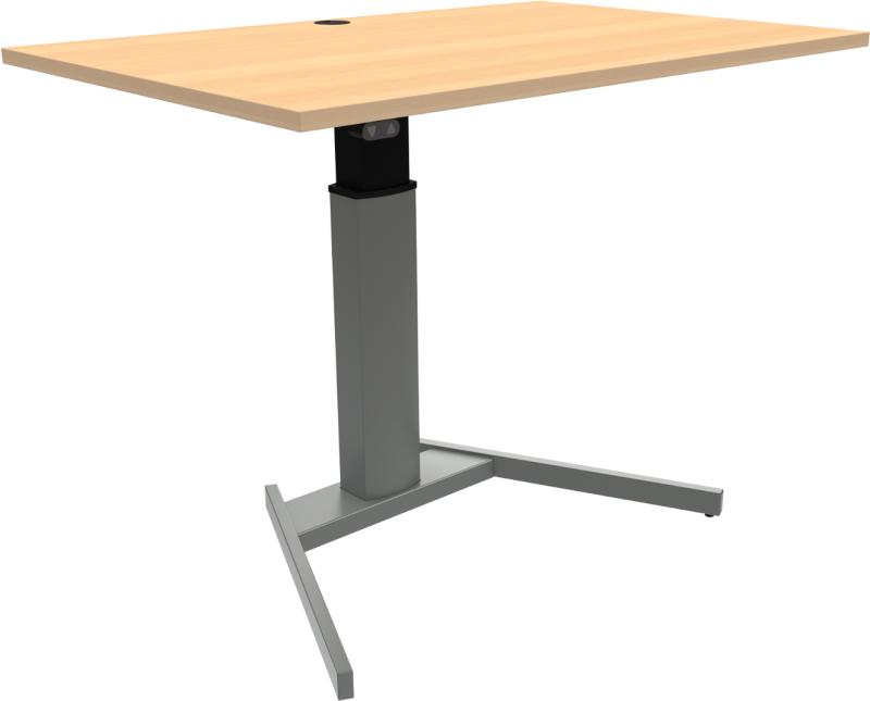 Flexiposture  Enkeltben Hæve- Sænkebord  Firkantet  Natur Sølv  H120x120x80    Bøg