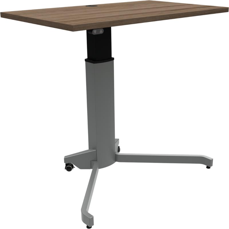 Zenrise  Enkeltben Hæve- Sænkebord  Firkantet  Mørk Natur Sølv  H120x100x60    Valnød