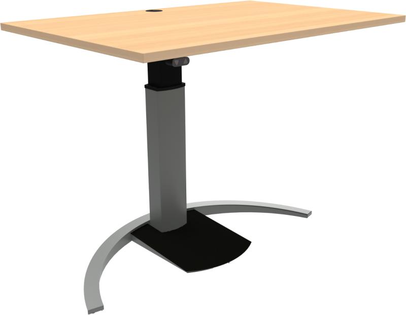 Ergotable Enkeltben Hæve-/Sænkebord - Firkantet Design