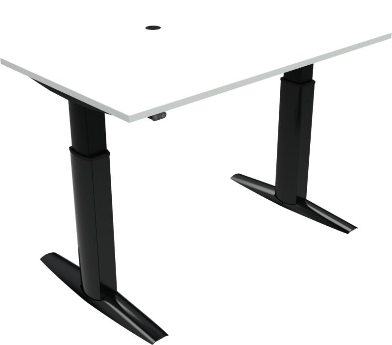 Elevateline   -bens Hæve- Sænkebord  Firkantet  Hvid Sort  H120x140x80    Mfc