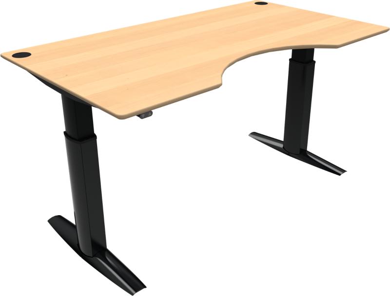 Elevateline To-bens Hæve-/Sænkebord - Natur Sort Design