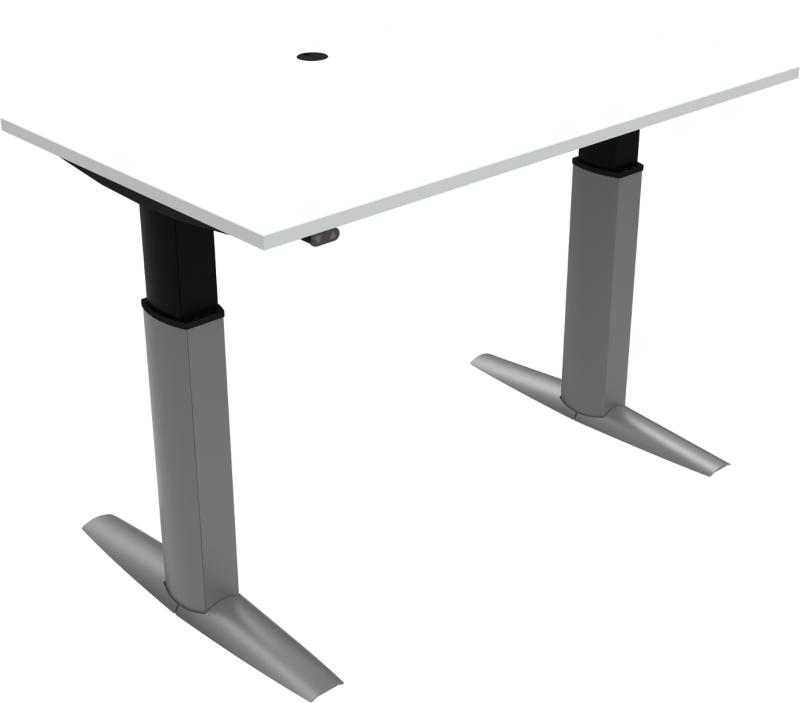 Elevateline   -bens Hæve- Sænkebord  Firkantet  Hvid Sølv  H120x140x80    Mfc