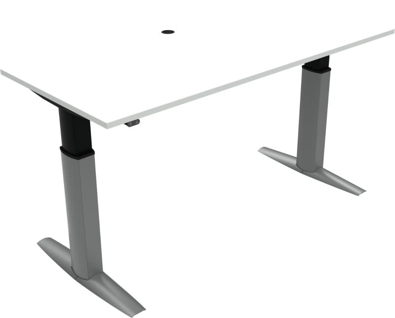 Elevateline   -bens Hæve- Sænkebord  Firkantet  Hvid Sølv  H120x180x80    Mfc