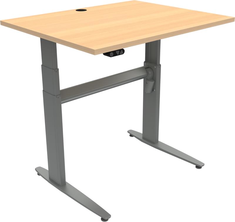 Movemate   -bens Hæve- Sænkebord  Firkantet  Natur Sølv  H120x100x80    Bøg