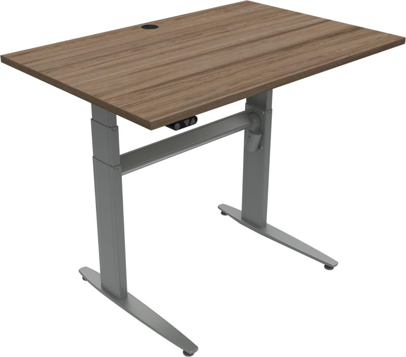 Movemate   -bens Hæve- Sænkebord  Firkantet  Mørk Natur Sølv  H120x120x80    Valnød