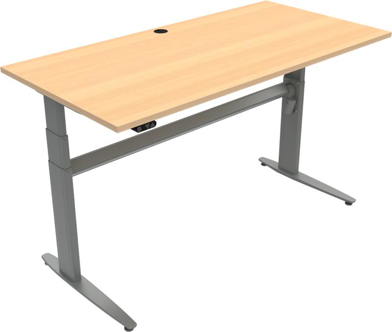 Movemate   -bens Hæve- Sænkebord  Firkantet  Natur Sølv  H120x160x80    Bøg