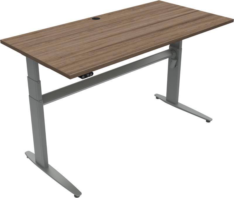 Movemate   -bens Hæve- Sænkebord  Firkantet  Mørk Natur Sølv  H120x160x80    Valnød