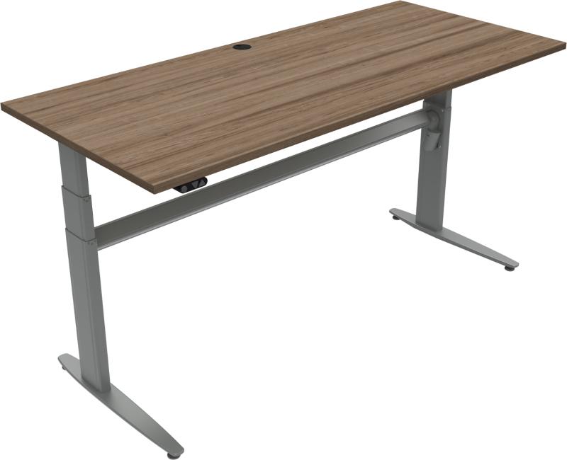 Movemate   -bens Hæve- Sænkebord  Firkantet  Mørk Natur Sølv  H120x180x80    Valnød