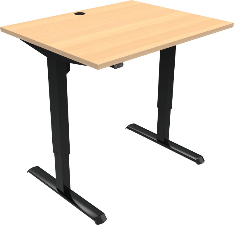 Adaptdesk Hæve-Sænkebord i Natur og Sort - Stilrent Design