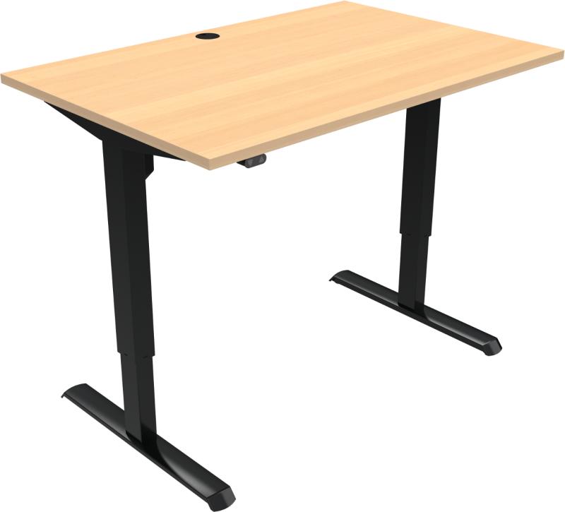 Adaptdesk To-bens Hæve-/Sænkebord i Natur og Sort